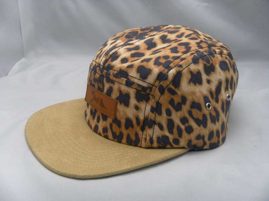 snapback hat with lether patch