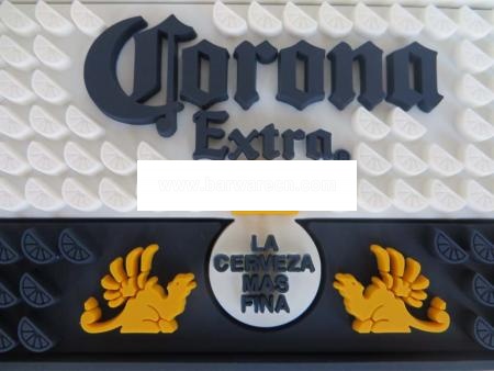 corona-mat van pvc-barrail met in reliëf gemaakt embleem 