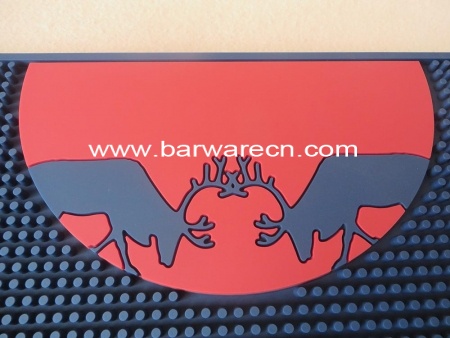 nieuwe gepersonaliseerde 3D rode stier pvc bar lopers embossed logo 