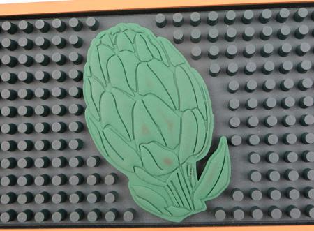 geribbelde rubberen railmat met 3d-logo 