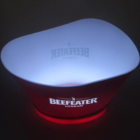 led bierkoeler emmer met uitgehold logo 