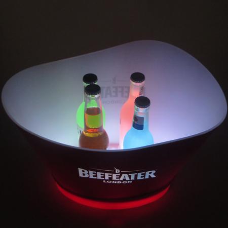 led bierkoeler emmer met uitgehold logo 