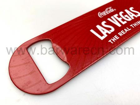 coca cola roestvrij staal rode pvc coating platte flesopener 