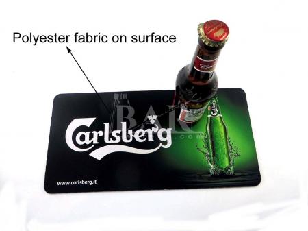 aangepaste promotionele rubber drinken logo niet-geweven bar mat 