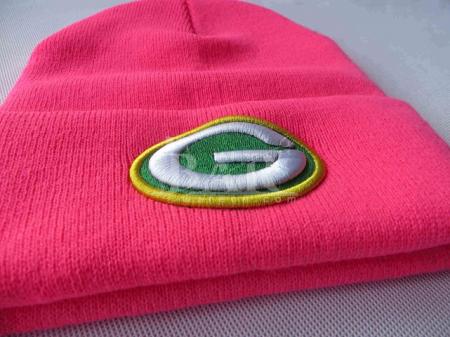 aangepaste roze meisjes beanie hoeden met geborduurd logo voor promotie 