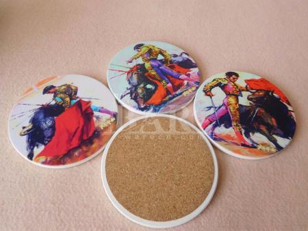 gedrukte keramische keramische coaster met kerrie voor tafeldecoratie 