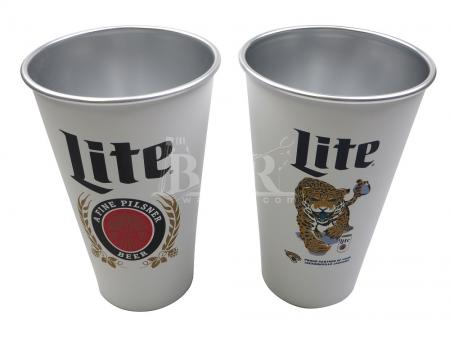 Miller Lite Retro witte glazen beker voor buiten stadion 