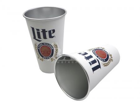 Miller Lite Retro witte glazen beker voor buiten stadion 