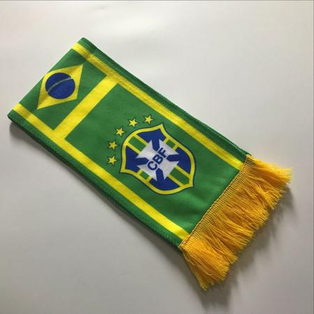 wereldbeker katoen wol fan sjaal custom brazilië voetbal sjaal souvenir polyester sjaal warmteoverdracht 